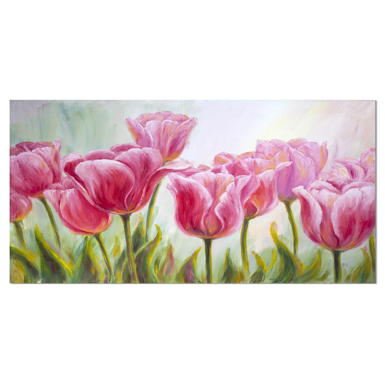 Designart - Tulips in a Row - Floral Art Canvas Print